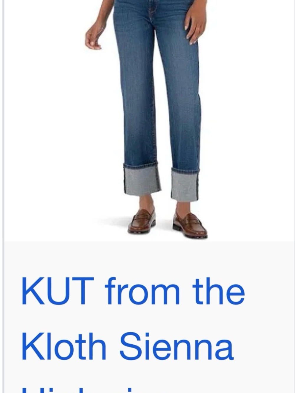 Kut from the Kloth Mid-Blue Cuffed Ankle Jeans